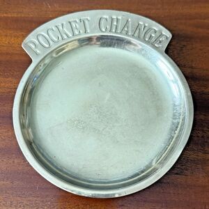 Vintage "Pocket Change" Brass Trinket Dish - Antique, MCM, Valet Tray, Metalwear